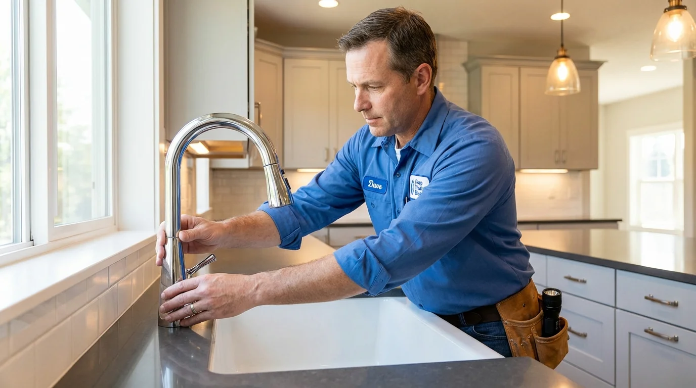 Kitchen faucet installation by Johns Plumbing LLC in Norwood